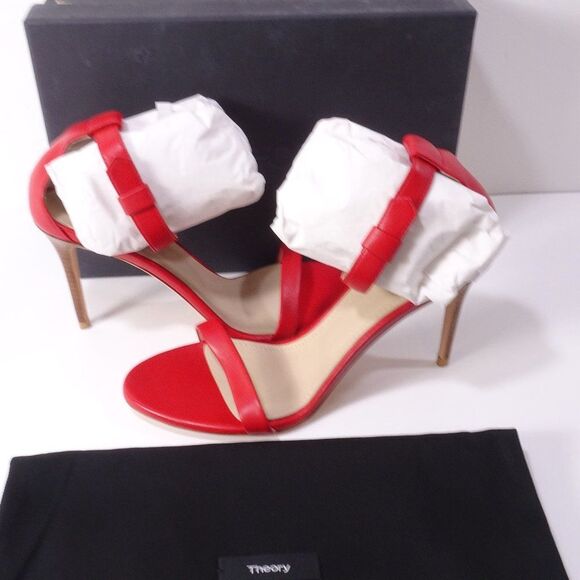 Theory Nappa High Heel Sandal Open Toe Ankle Strap Pumps 39 NIB 355 - Picture 5 of 7